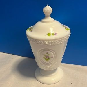 Fenton Milk Glass with Violets